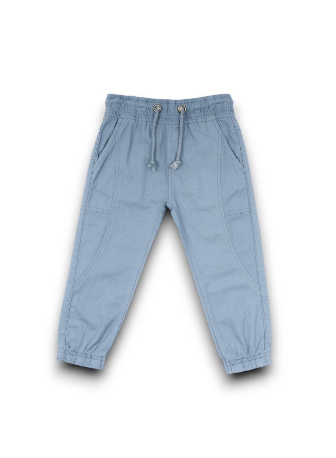 MARWAN Canvas Kids Long Joggers Pant With Self Rib Waist - Image 1